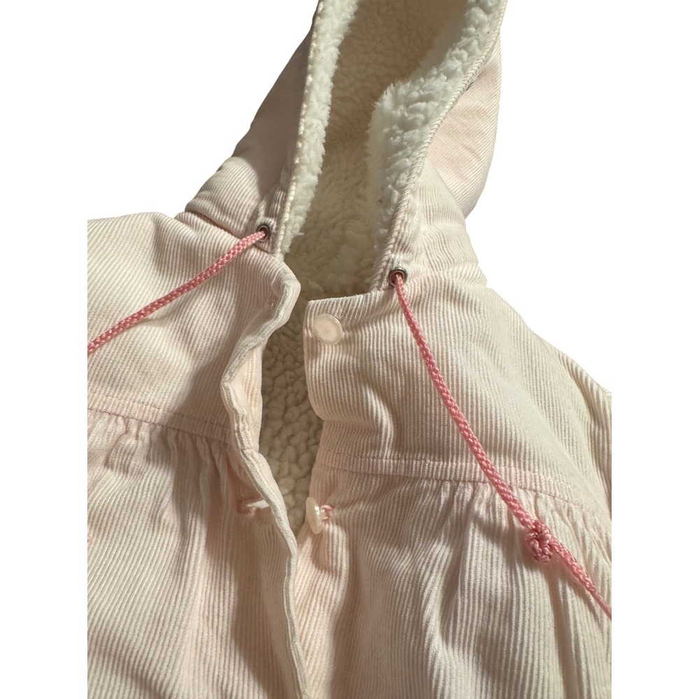 Vintage Weather Tamer Baby Girl Pink Corduroy Sherpa Lined Hood Jacket 24 Months - Picture 2 of 5